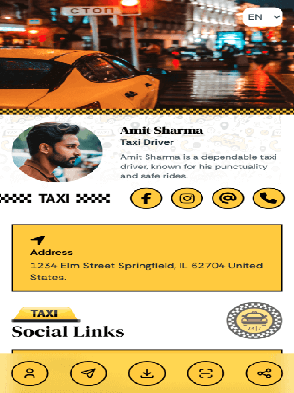 QR kodlu NFC kart arka yüz örneği