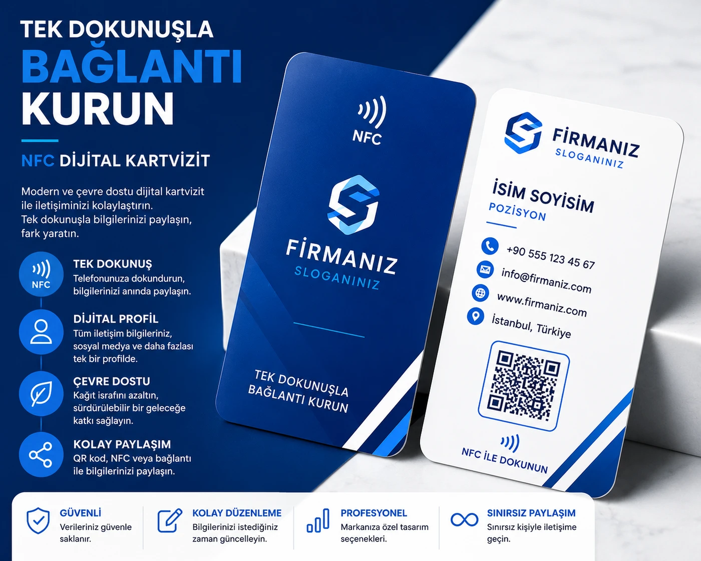 Kişiye ve firmaya özel baskılı NFC kart