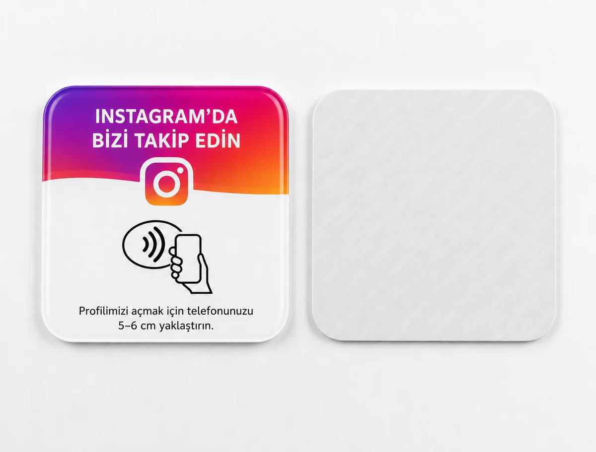 Masaüstü Instagram Profil NFC Kartı 10×10 cm