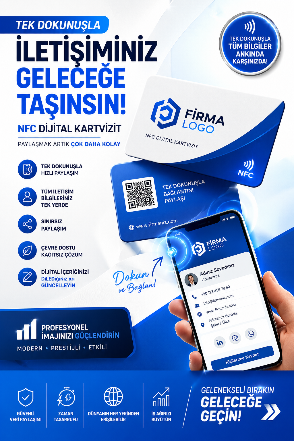 İşletmenize özel baskılı TiaNFC Kartvizit